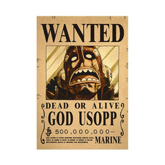 Piece One - Affiches "WANTED" - Style Rétro Kraft - Tout les personnages