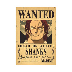 Piece One - Affiches "WANTED" - Style Rétro Kraft - Tout les personnages