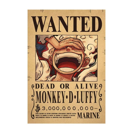 Piece One - Affiches "WANTED" - Style Rétro Kraft - Tout les personnages