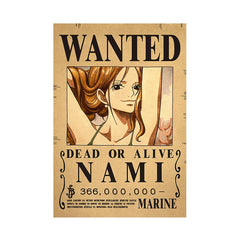 Piece One - Affiches "WANTED" - Style Rétro Kraft - Tout les personnages