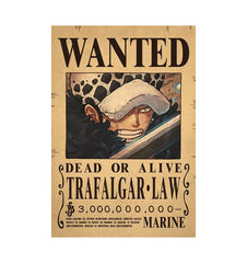 Piece One - Affiches "WANTED" - Style Rétro Kraft - Tout les personnages
