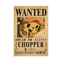 Piece One - Affiches "WANTED" - Style Rétro Kraft - Tout les personnages