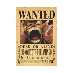 Piece One - Affiches "WANTED" - Style Rétro Kraft - Tout les personnages