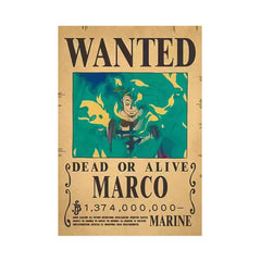 Piece One - Affiches "WANTED" - Style Rétro Kraft - Tout les personnages