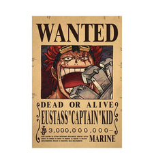 Piece One - Affiches "WANTED" - Style Rétro Kraft - Tout les personnages