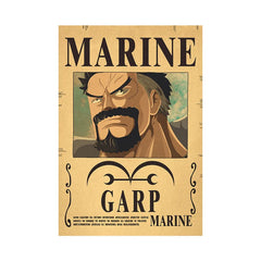 Piece One - Affiches "WANTED" - Style Rétro Kraft - Tout les personnages