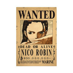 Piece One - Affiches "WANTED" - Style Rétro Kraft - Tout les personnages