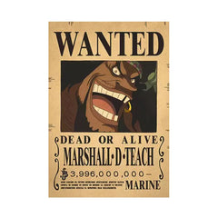 Piece One - Affiches "WANTED" - Style Rétro Kraft - Tout les personnages
