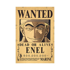 Piece One - Affiches "WANTED" - Style Rétro Kraft - Tout les personnages