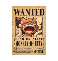 Piece One - Affiches "WANTED" - Style Rétro Kraft - Tout les personnages