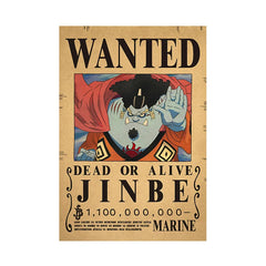 Piece One - Affiches "WANTED" - Style Rétro Kraft - Tout les personnages