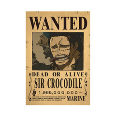 Piece One - Affiches "WANTED" - Style Rétro Kraft - Tout les personnages