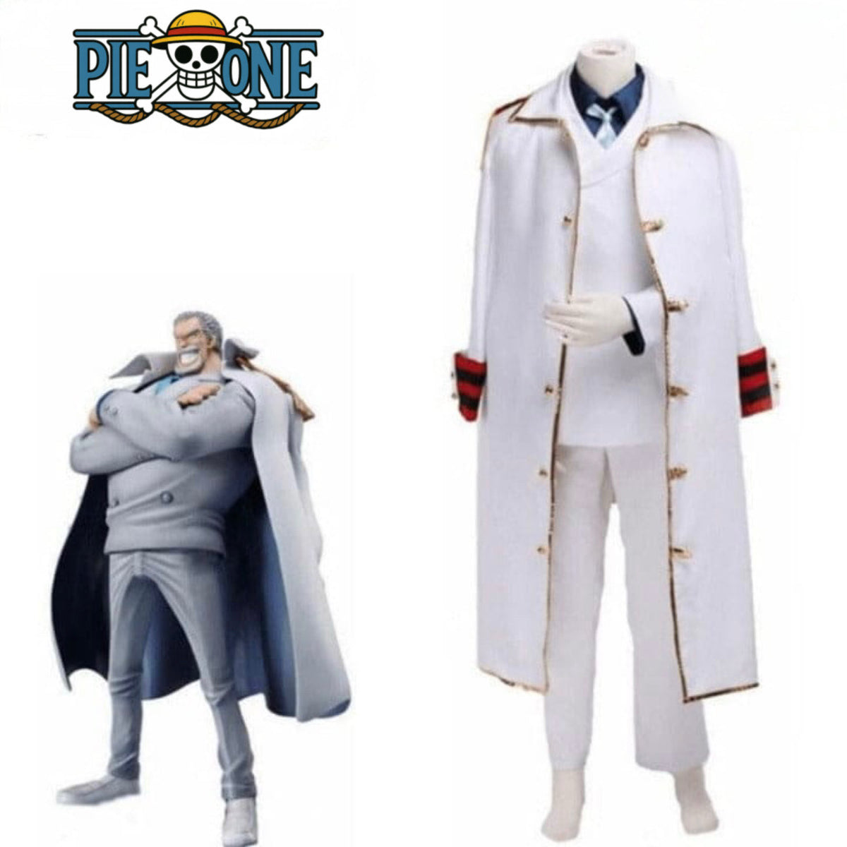 Piece One - Cosplay Monkey D. Garp Uniforme de Vice-Amiral